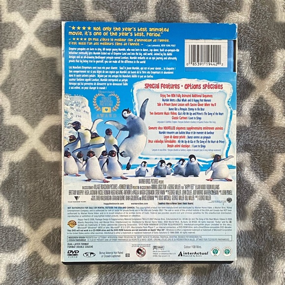 ⭐️ 3/20 Happy Feet dvd movie widescreen edition - Picture 2 of 5